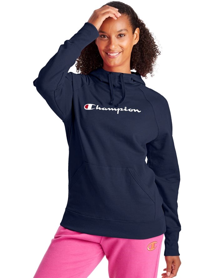 Champion Powerblend Fleece Script Logo Jacka Dam Marinblå | 8602431-XW