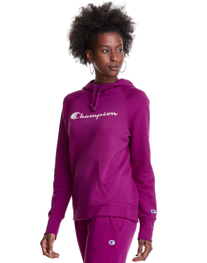 Champion Powerblend Fleece Script Logo Jacka Dam Lila | 9561328-KE