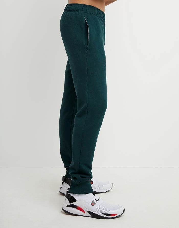 Champion Powerblend Fleece Script Logo Sweatpants Herr Gröna | 3102846-DI