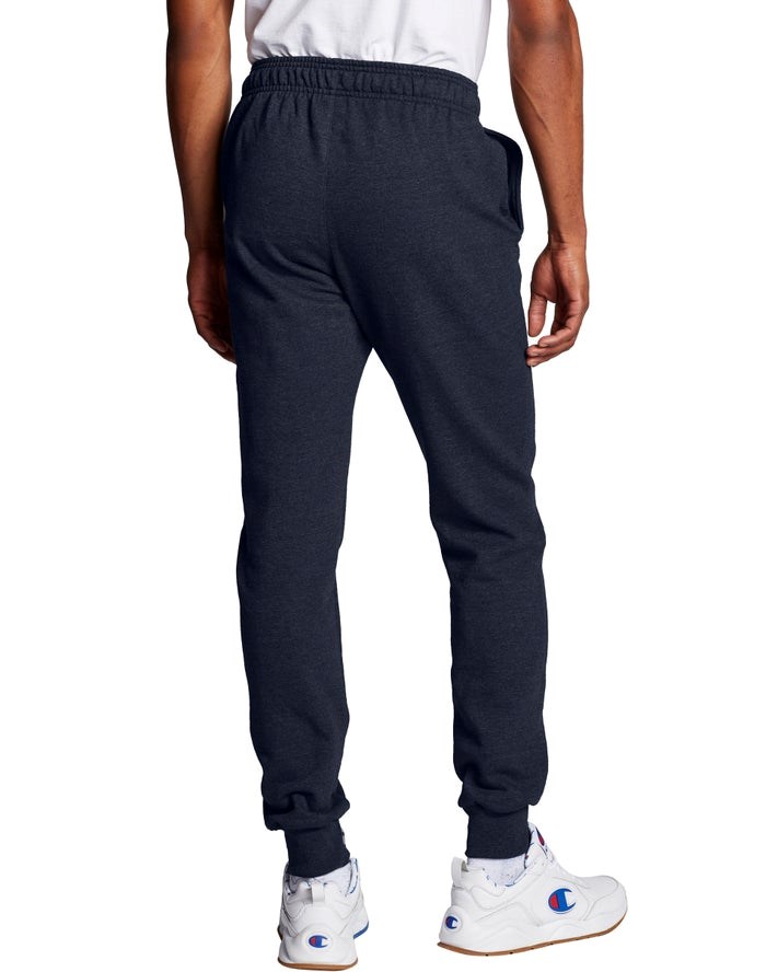 Champion Powerblend Fleece Script Logo Sweatpants Herr Marinblå | 6274985-RY