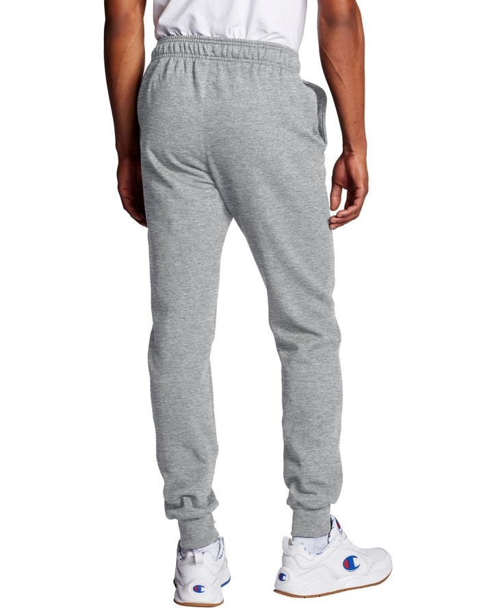 Champion Powerblend Fleece Script Logo Sweatpants Herr Grå | 8346259-TO