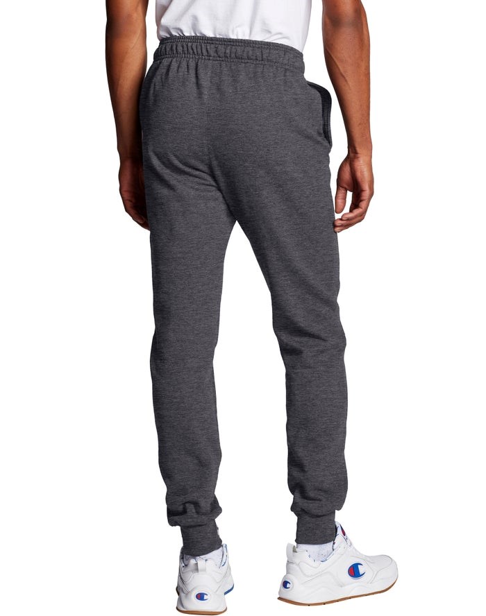 Champion Powerblend Fleece Script Logo Sweatpants Herr Mörkgrå | 8561704-NJ