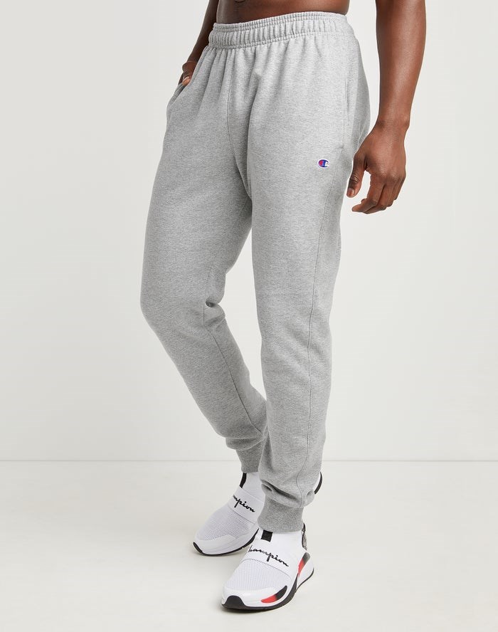 Champion Powerblend Fleece Sweatpants Herr Grå | 3921765-WM