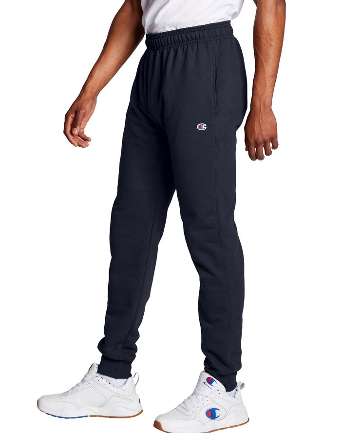 Champion Powerblend Fleece Sweatpants Herr Marinblå | 5621304-TM