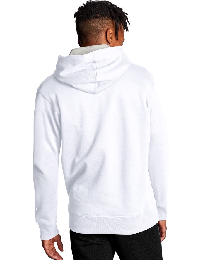 Champion Powerblend Script Logo Hoodie Herr Vita | 0428517-MO