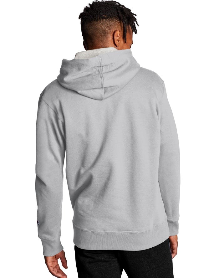 Champion Powerblend Script Logo Hoodie Herr Grå | 2495716-BS