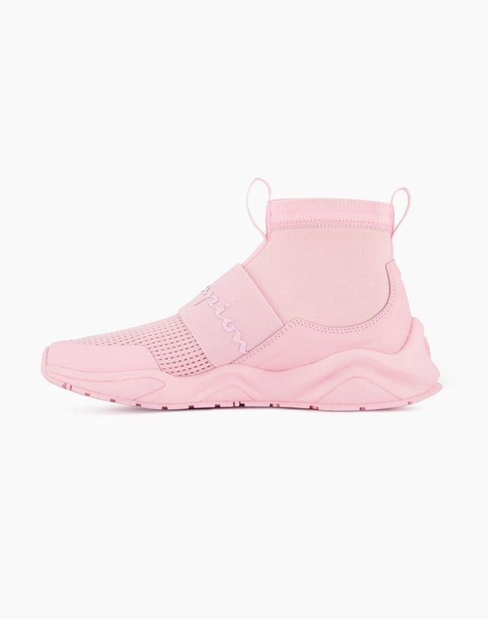 Champion Rally C Patch Sock Runner Sneakers Dam Rosa | 1592403-KP