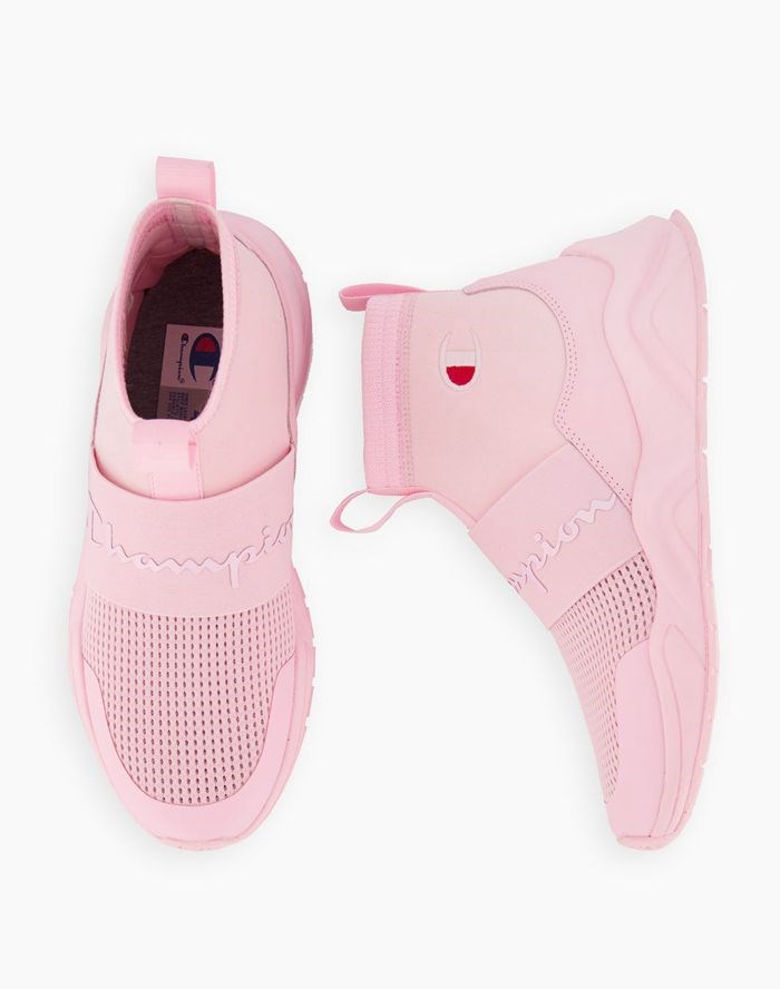 Champion Rally C Patch Sock Runner Sneakers Dam Rosa | 1592403-KP