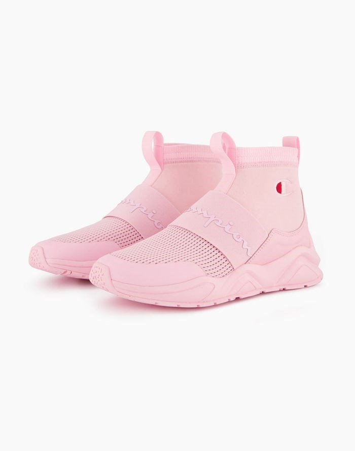 Champion Rally C Patch Sock Runner Sneakers Dam Rosa | 1592403-KP