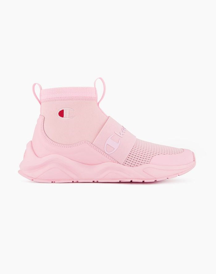 Champion Rally C Patch Sock Runner Sneakers Dam Rosa | 1592403-KP