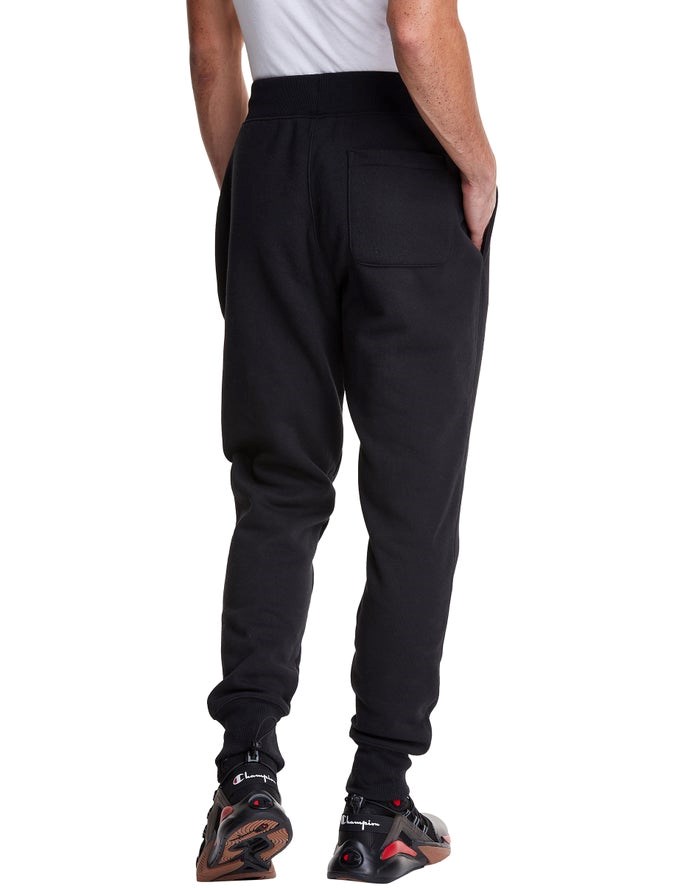 Champion Reverse Weave Applique Logo Sweatpants Herr Svarta | 1607358-GF