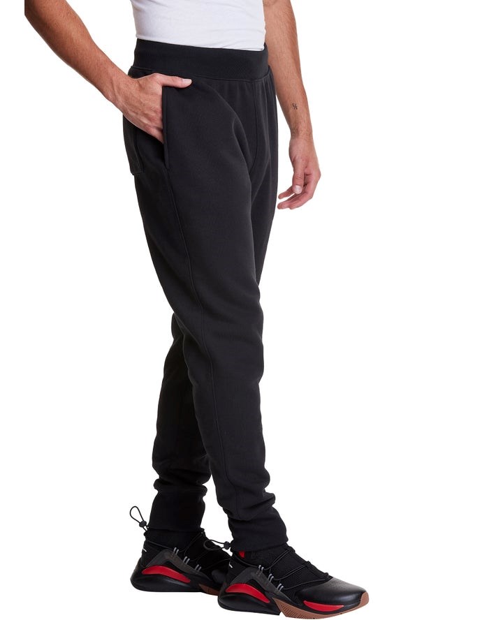 Champion Reverse Weave Applique Logo Sweatpants Herr Svarta | 1607358-GF