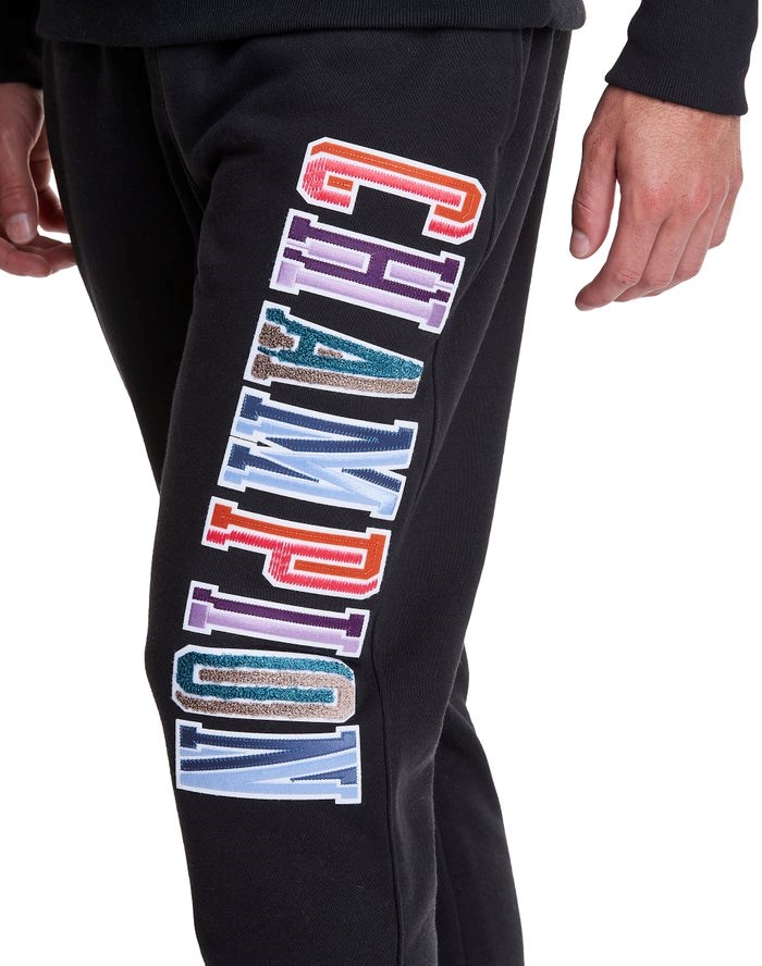 Champion Reverse Weave Applique Logo Sweatpants Herr Svarta | 1607358-GF