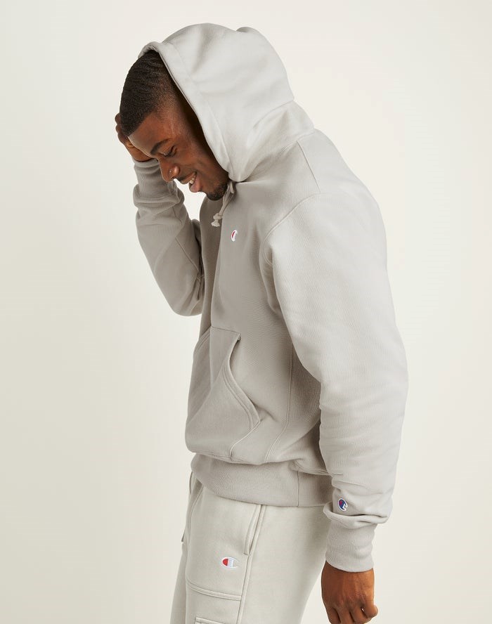 Champion Reverse Weave C Logo Hoodie Herr Grå | 1820569-YN