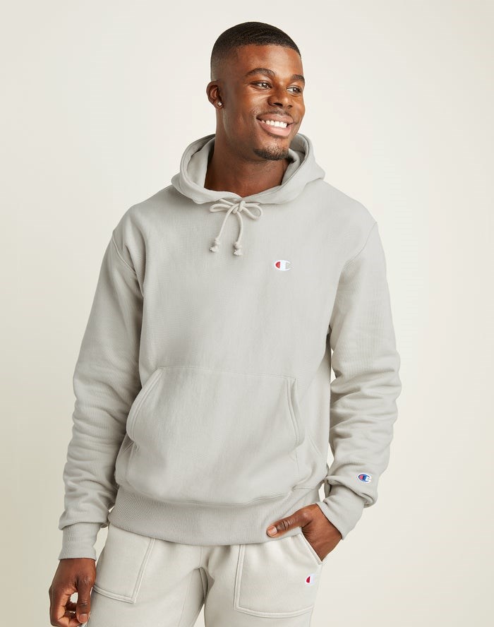 Champion Reverse Weave C Logo Hoodie Herr Grå | 1820569-YN