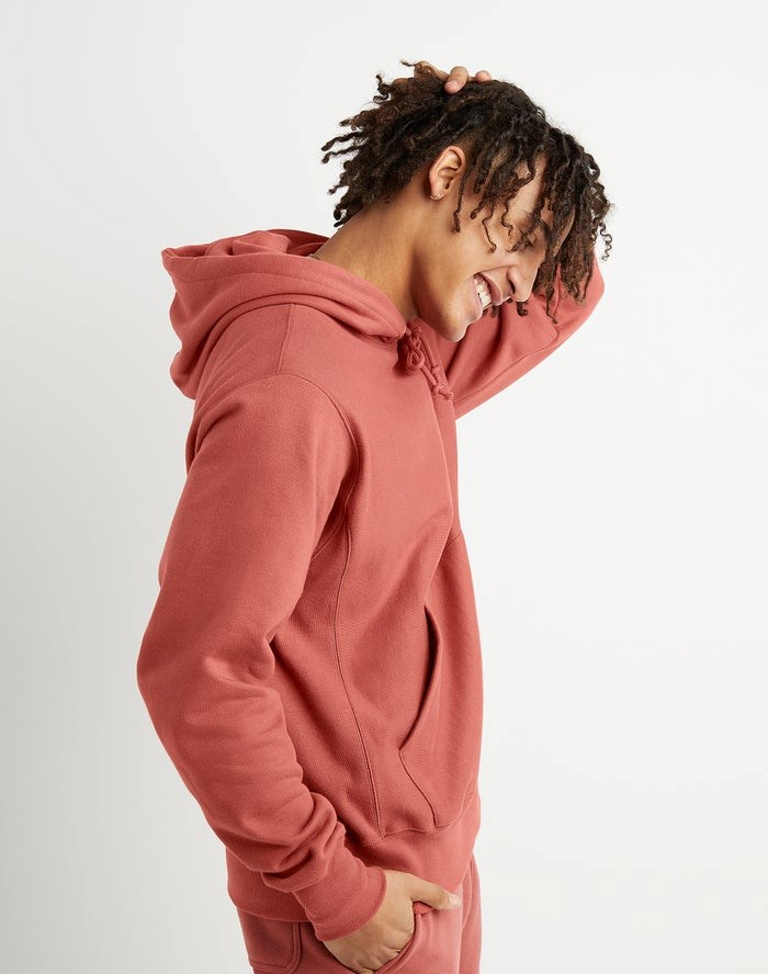 Champion Reverse Weave C Logo Hoodie Herr Korall | 2013895-OM