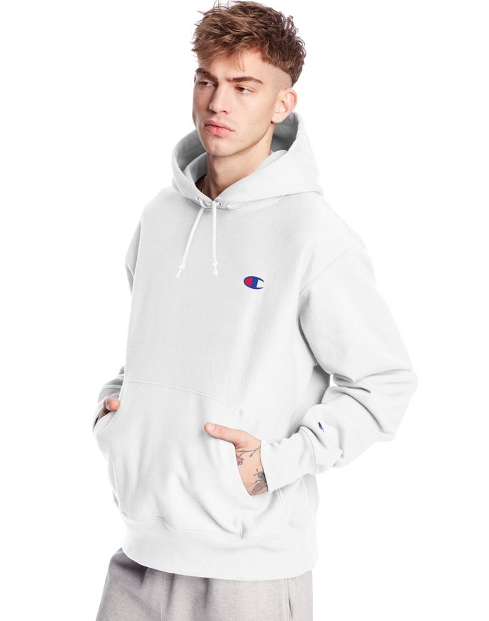 Champion Reverse Weave C Logo Hoodie Herr Vita | 2961584-KZ