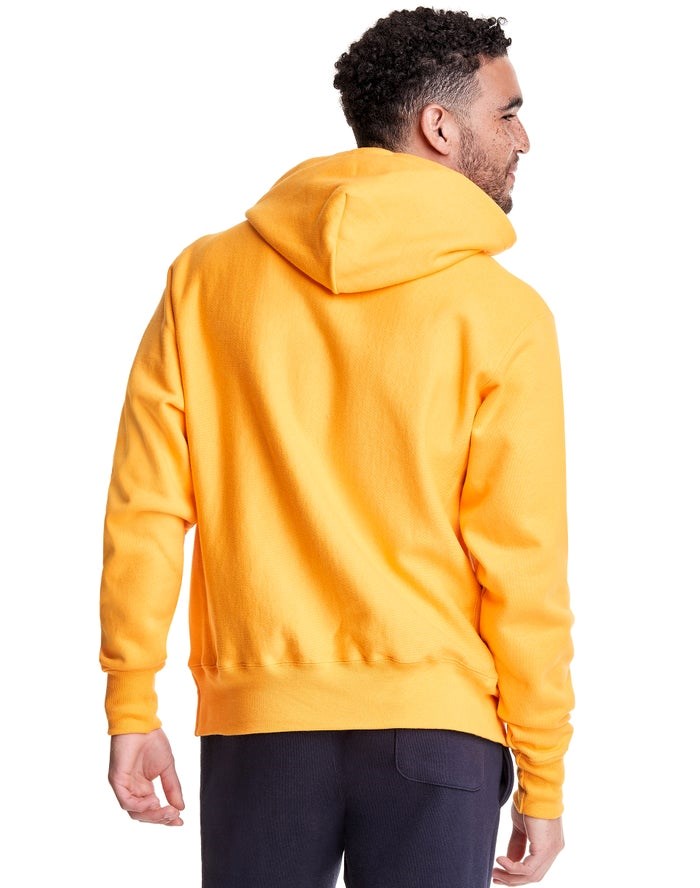 Champion Reverse Weave C Logo Hoodie Herr Gula | 3189640-XW