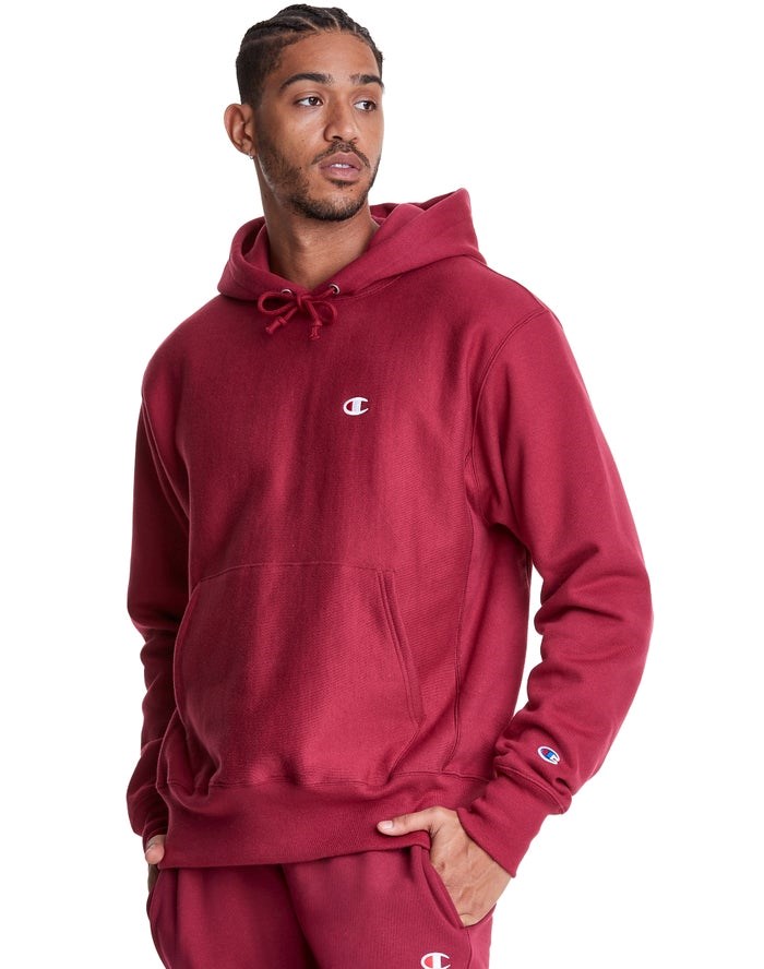 Champion Reverse Weave C Logo Hoodie Herr Röda | 7384529-VZ