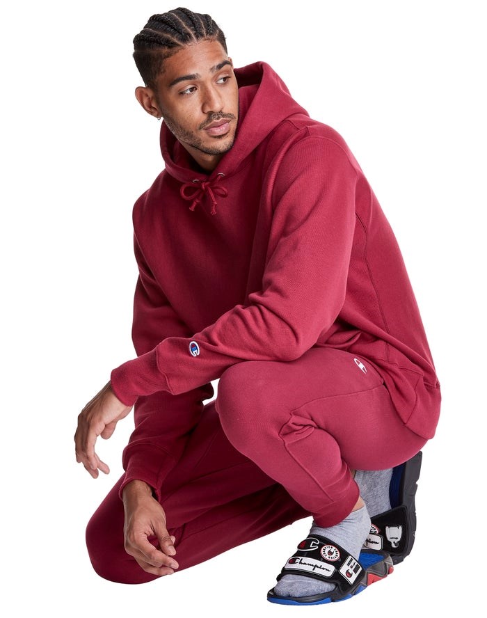 Champion Reverse Weave C Logo Hoodie Herr Röda | 7384529-VZ