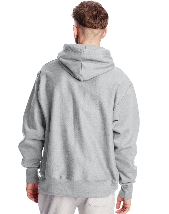 Champion Reverse Weave C Logo Hoodie Herr Grå | 9135862-LC