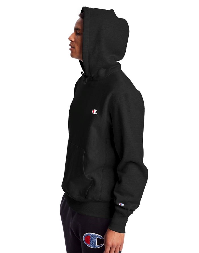 Champion Reverse Weave C Logo Hoodie Herr Svarta | 9302651-SU