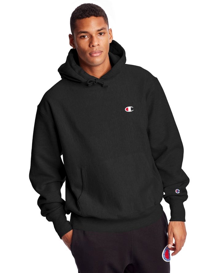 Champion Reverse Weave C Logo Hoodie Herr Svarta | 9302651-SU