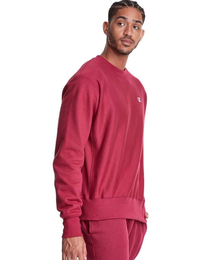 Champion Reverse Weave Crew Tröjor Herr Röda | 3826041-RJ