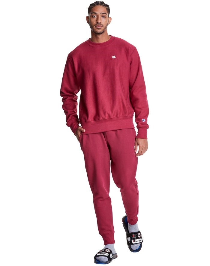 Champion Reverse Weave Crew Tröjor Herr Röda | 3826041-RJ