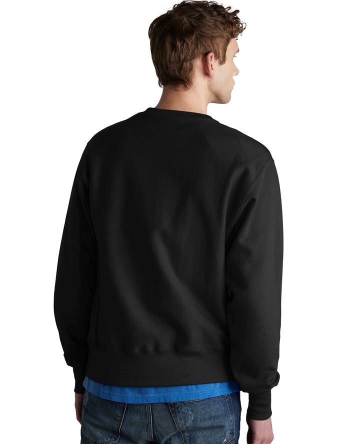 Champion Reverse Weave Crew Tröjor Herr Svarta | 6547928-BR