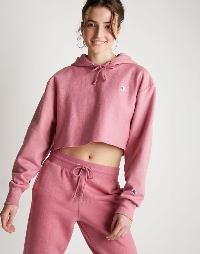 Champion Reverse Weave Cropped Cut-Off C Logo Sweatpants Dam Rosa | 3517486-AV