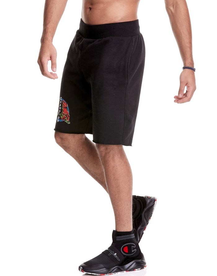 Champion Reverse Weave Cut-Off Dueling Tigers Shorts Herr Svarta | 3152476-SN