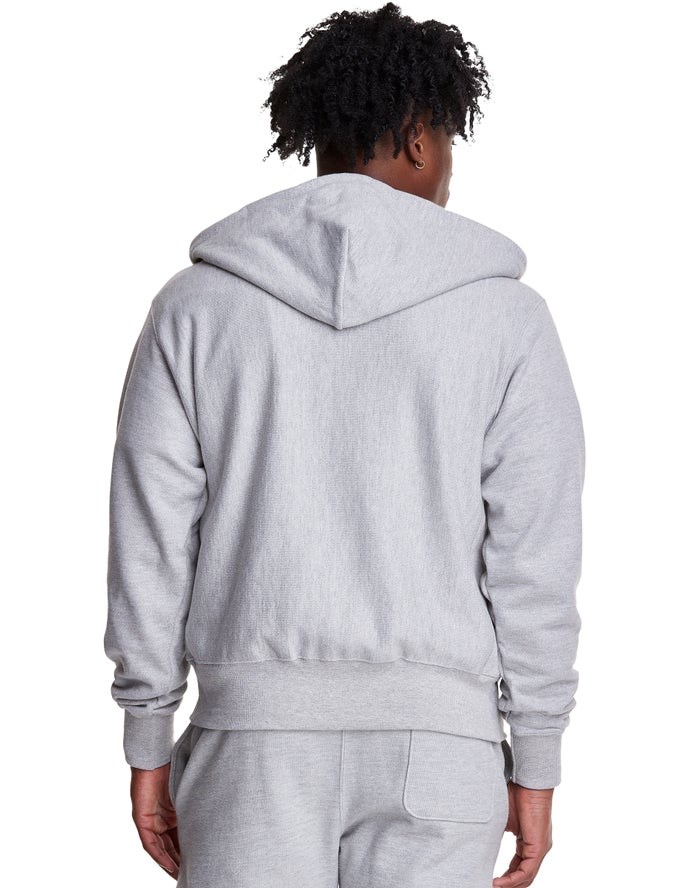 Champion Reverse Weave Full Zip C Logo Hoodie Herr Grå | 5308621-QS