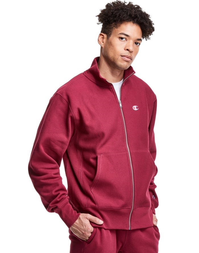 Champion Reverse Weave Full Zip Mock Neck Tröjor Herr Röda | 8962135-RK