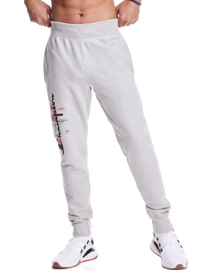 Champion Reverse Weave Lunar C With Lanterns Sweatpants Herr Grå | 1059723-DW