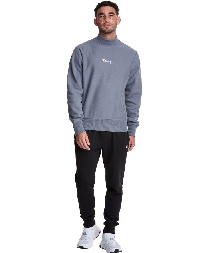 Champion Reverse Weave Mock Neck Crew Tröjor Herr Grå | 7582304-BC