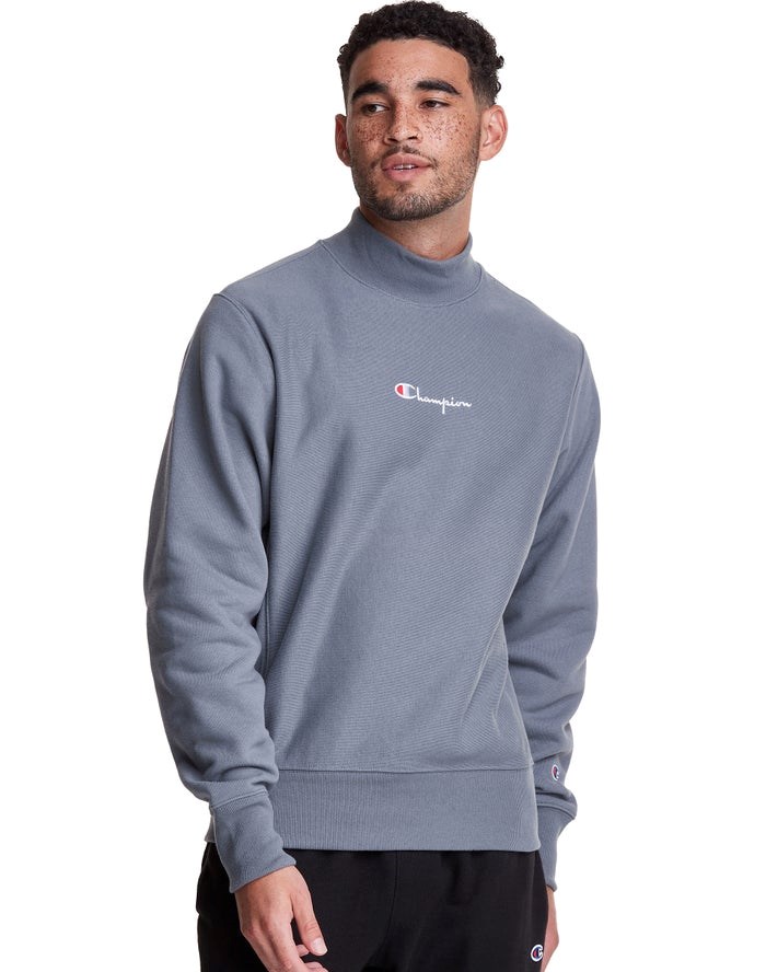 Champion Reverse Weave Mock Neck Crew Tröjor Herr Grå | 7582304-BC