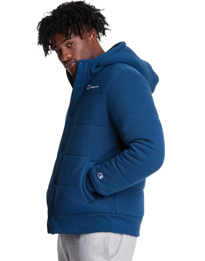 Champion Reverse Weave Puffer Sweatpants Herr Blå | 2531687-BO