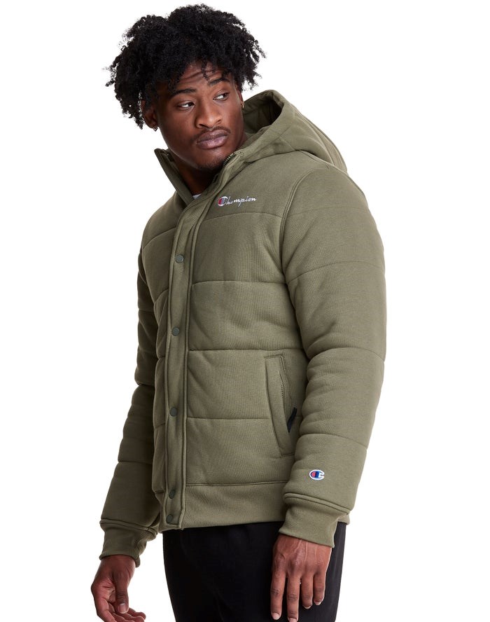 Champion Reverse Weave Puffer Sweatpants Herr Olivgröna | 2938047-UM