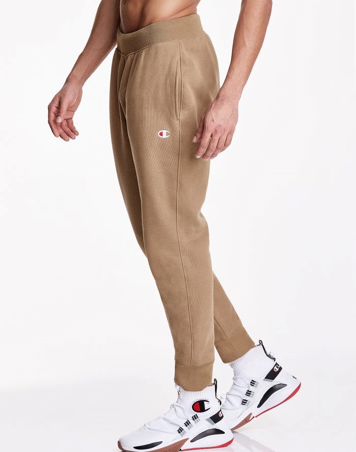 Champion Reverse Weave Sweatpants Herr Khaki | 9478265-JY