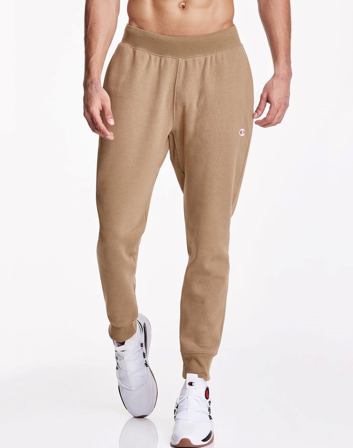 Champion Reverse Weave Sweatpants Herr Khaki | 9478265-JY