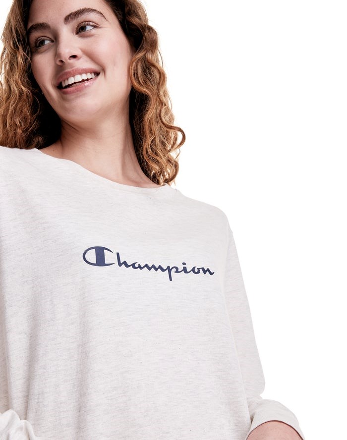 Champion Sleep Pj Long-Sleeve T-shirt Dam Vita | 5637104-AS