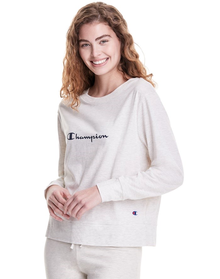 Champion Sleep Pj Long-Sleeve T-shirt Dam Vita | 5637104-AS