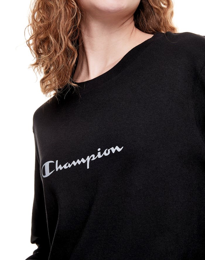 Champion Sleep Pj Long-Sleeve T-shirt Dam Svarta | 7261359-TK