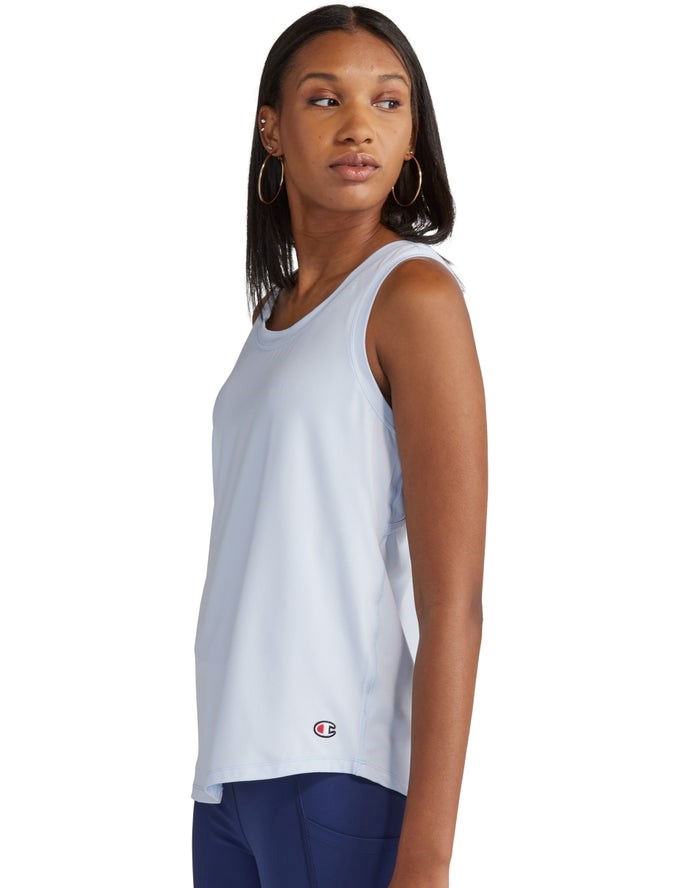 Champion Soft Touch Cutout T-shirt Dam Ljusblå | 2310568-ZD