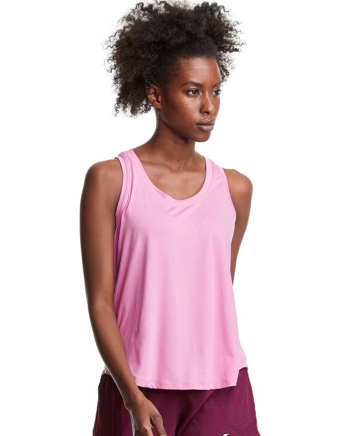 Champion Soft Touch Cutout T-shirt Dam Rosa | 1463597-PW