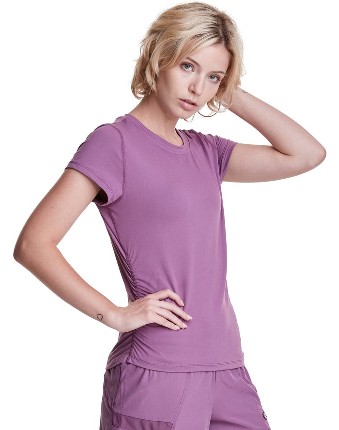 Champion Soft Touch Ruched Side T-shirt Dam Lila | 5641987-VJ