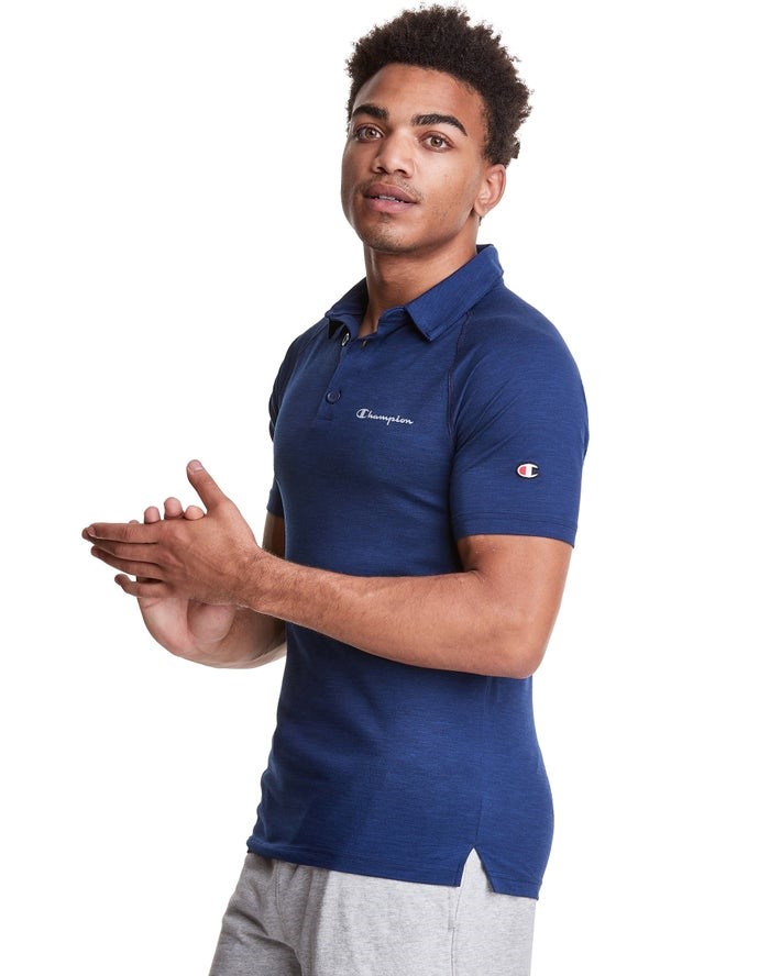 Champion Sport Polo T-shirt Herr Blå | 3986045-LC