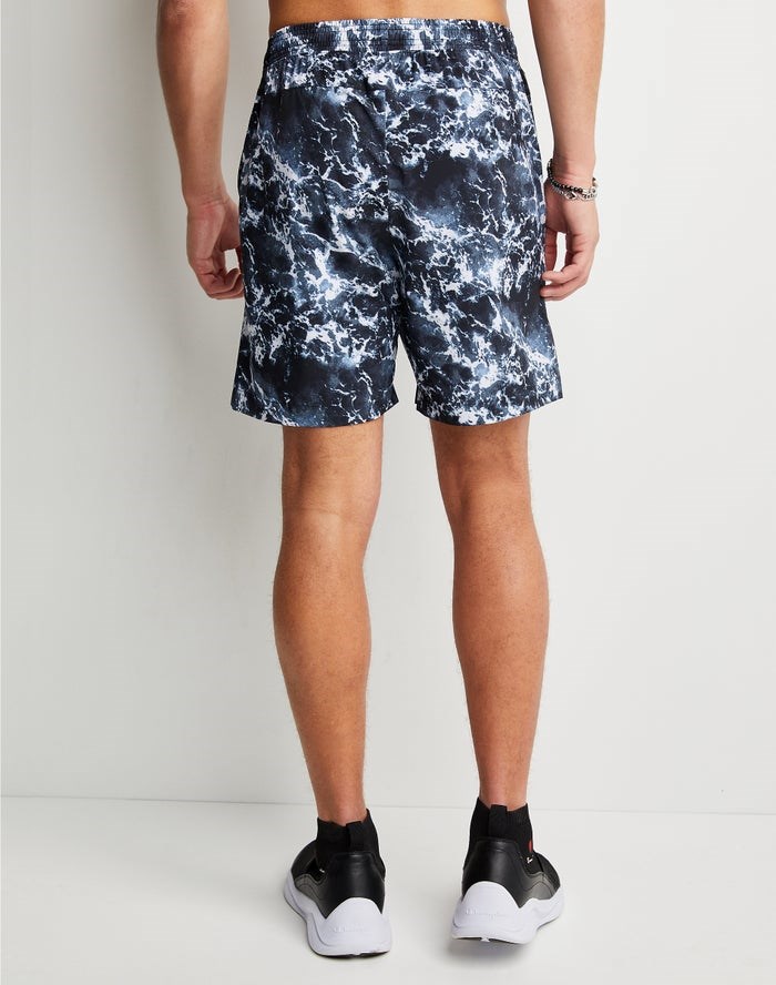 Champion Sport Print No Liner Shorts Herr Svarta Vita | 2581746-IP