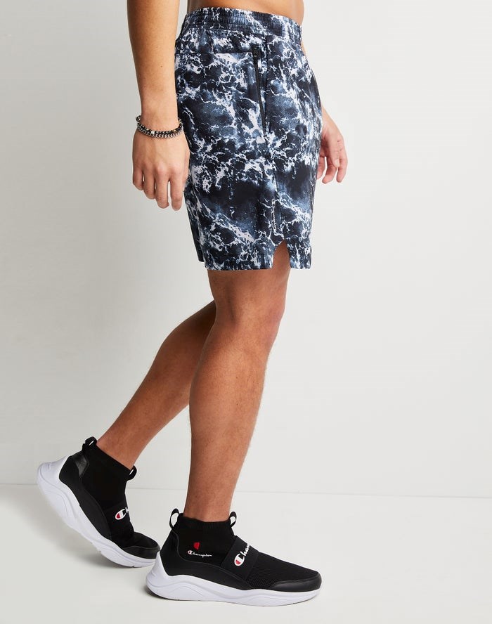 Champion Sport Print No Liner Shorts Herr Svarta Vita | 2581746-IP